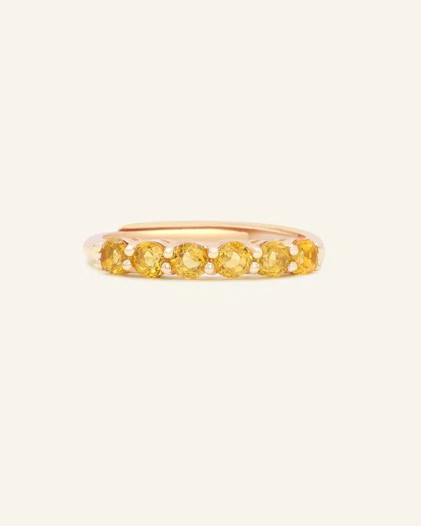 Citrine Half Eternity Band Rose Gold