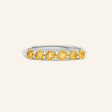 Citrine Half Eternity Band Silver