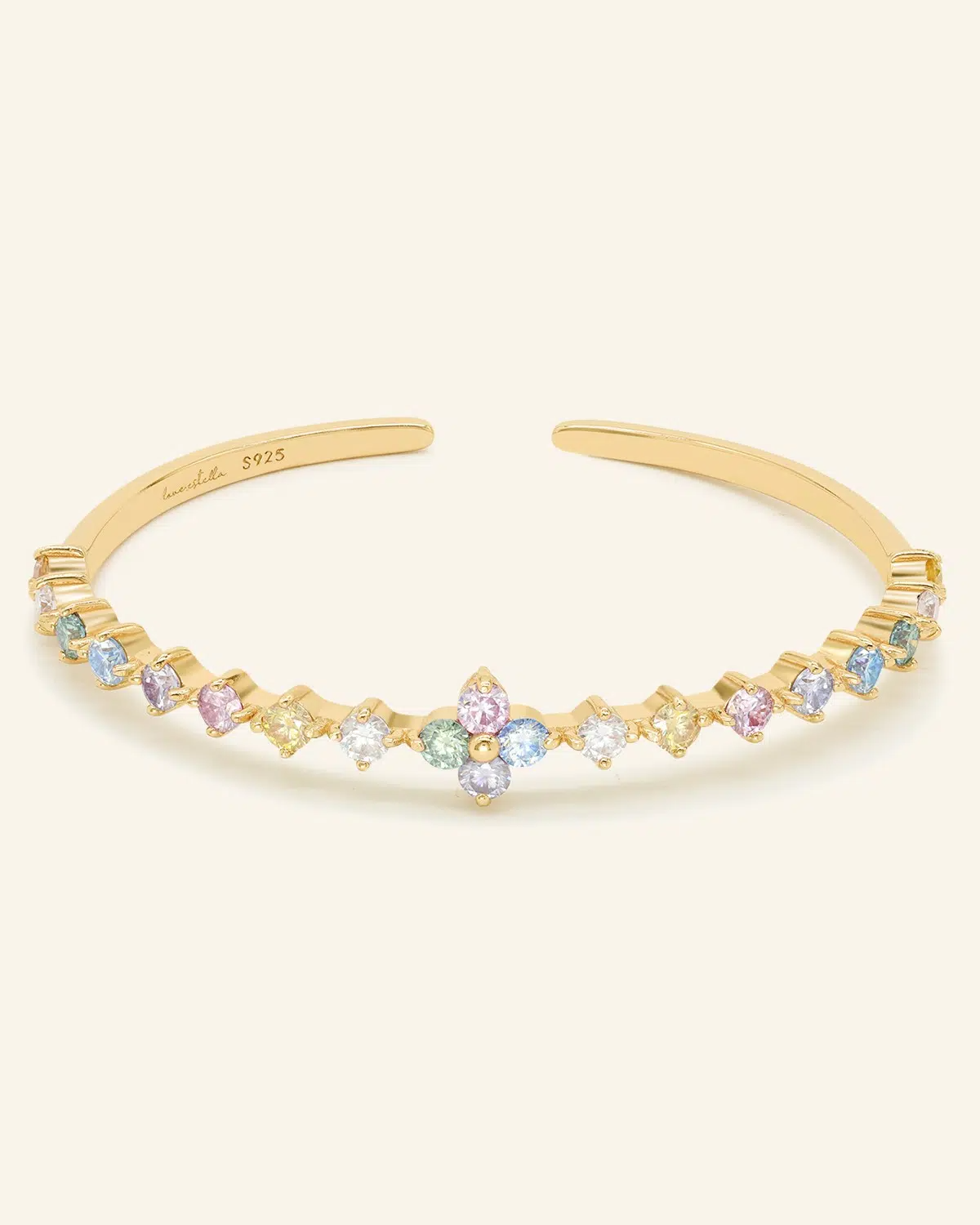 Clover Sparkle Cuff Yellow Gold