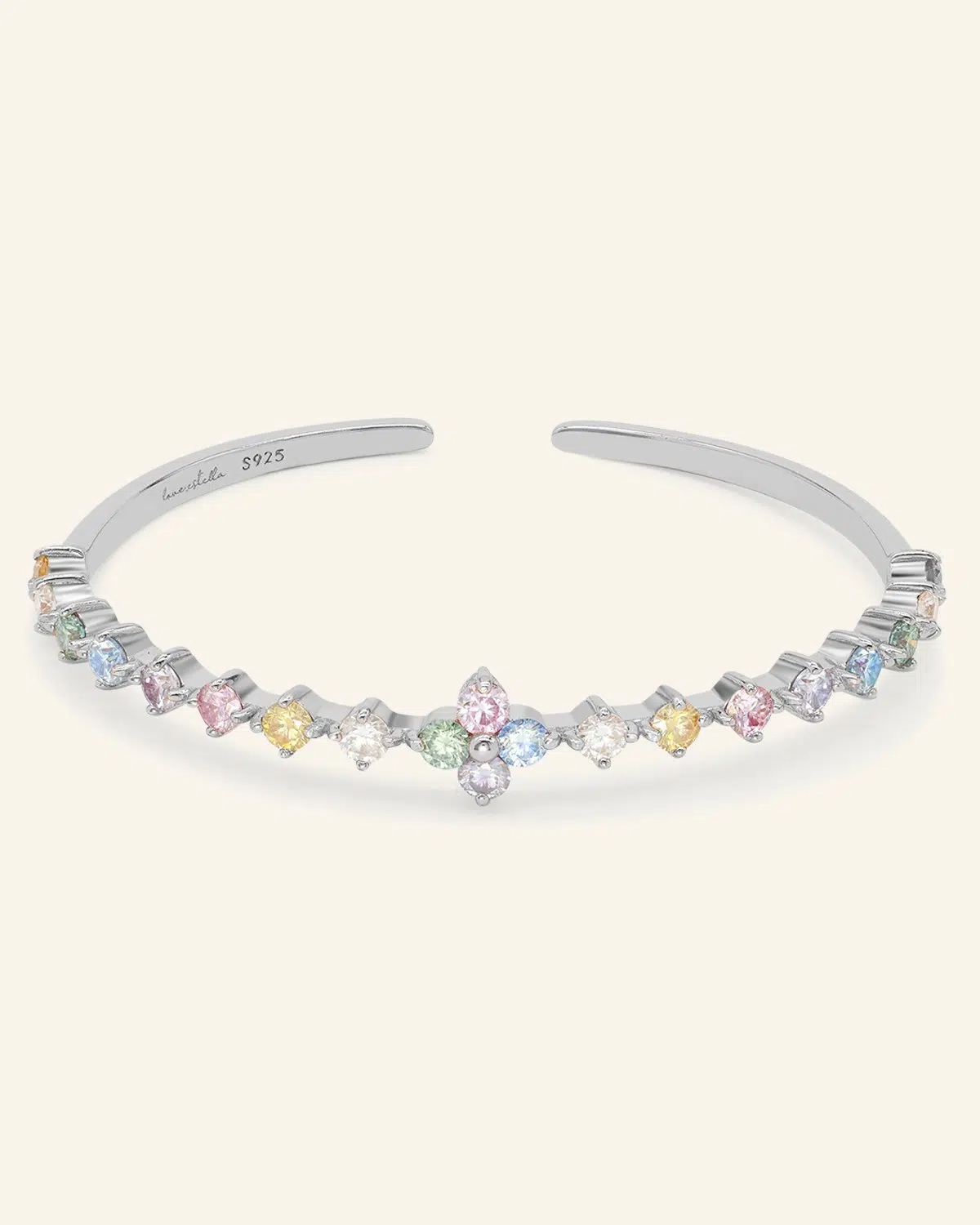Clover Sparkle Cuff by Elate Silver
