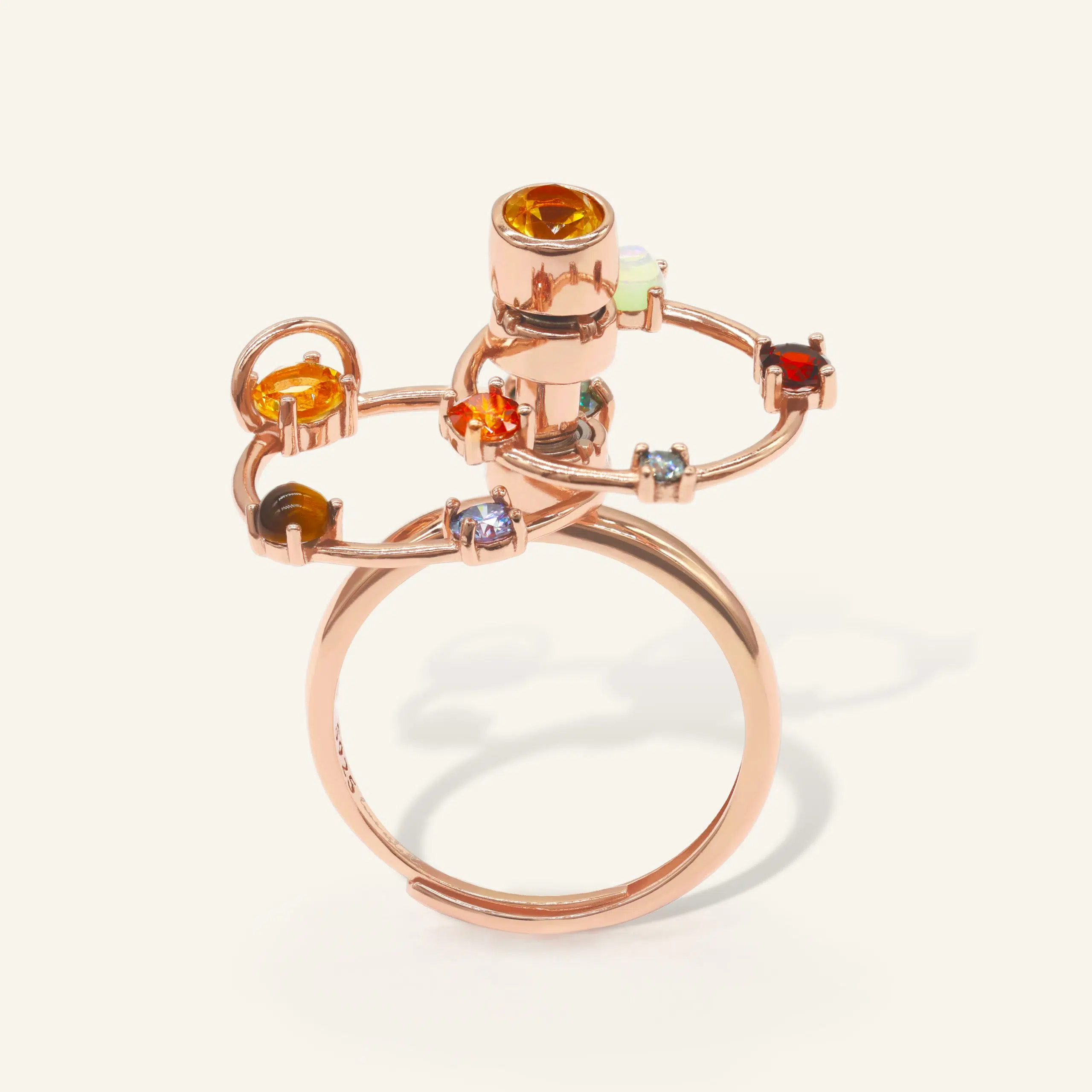 Cosmic Orbital Spinning Ring Rose Gold scaled