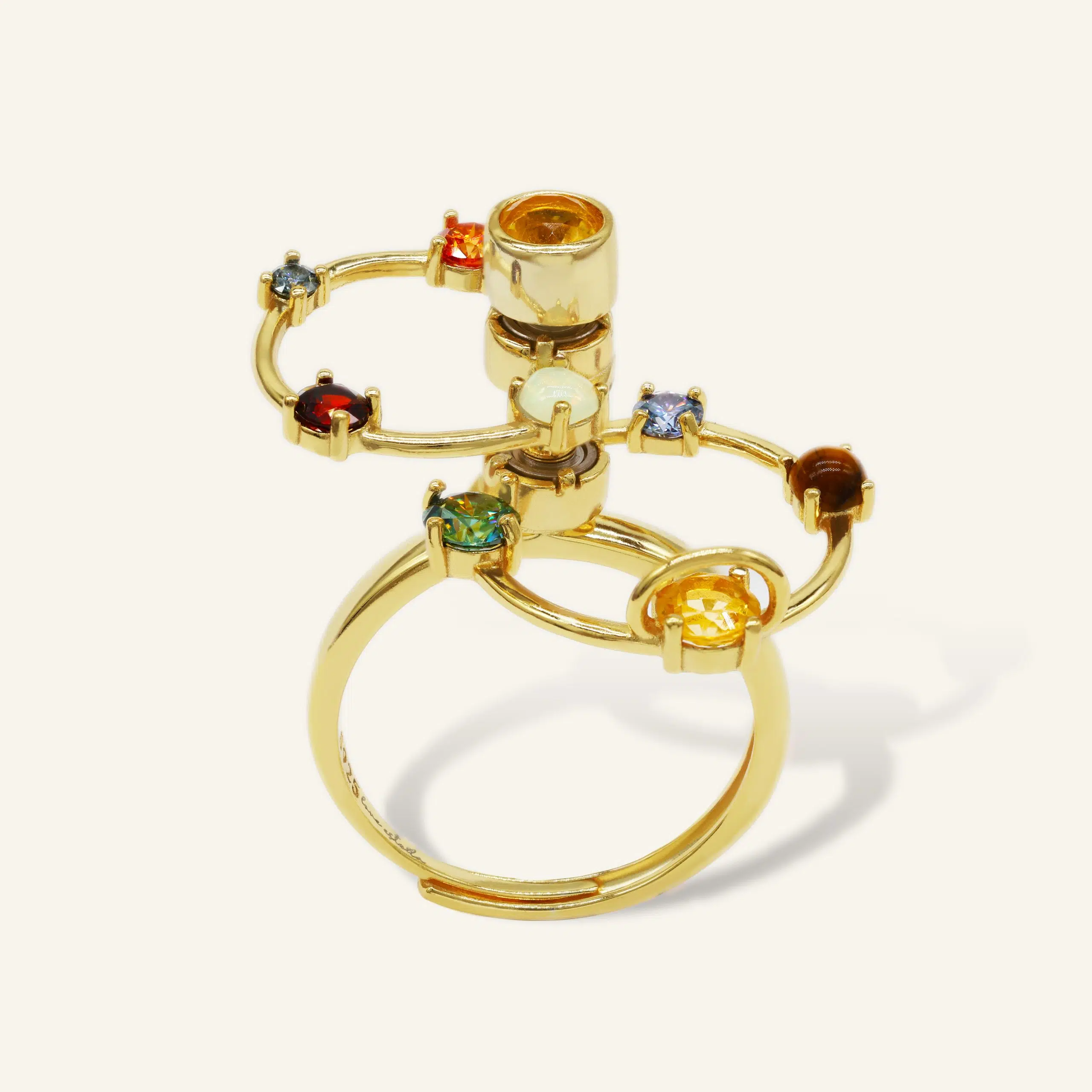 Cosmic Orbital Spinning Ring Yellow Gold scaled