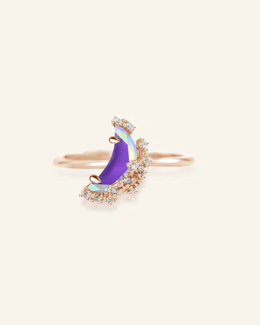 Crescent Ring Rose Gold