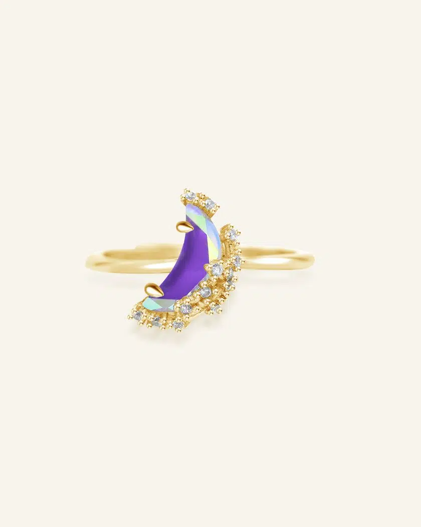 Crescent Ring Yellow Gold