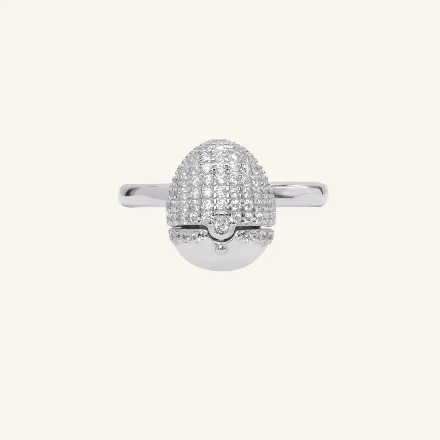 Dragon Egg Ring Closed Silver