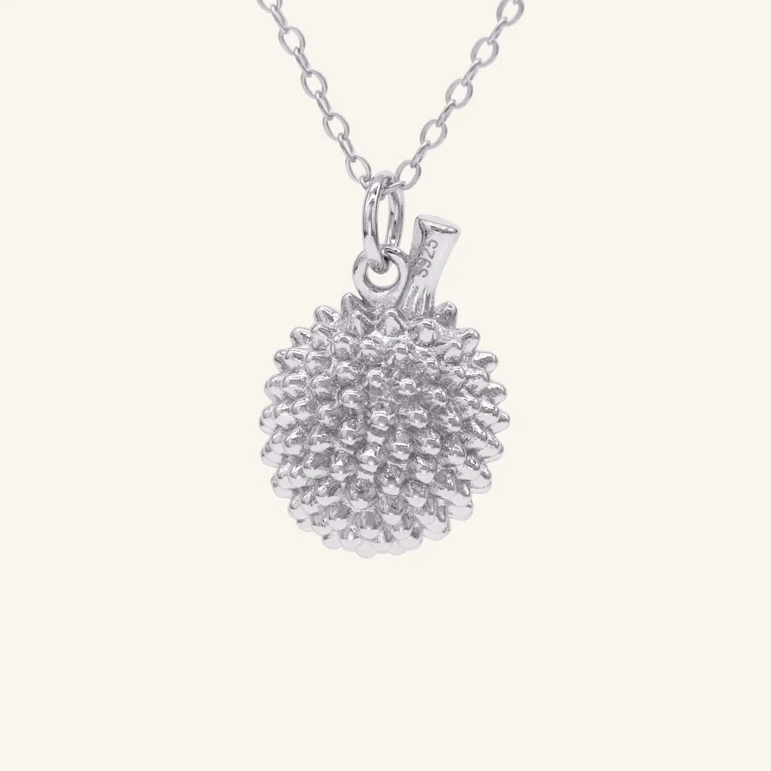 Durian Citrine Necklace Silver Back