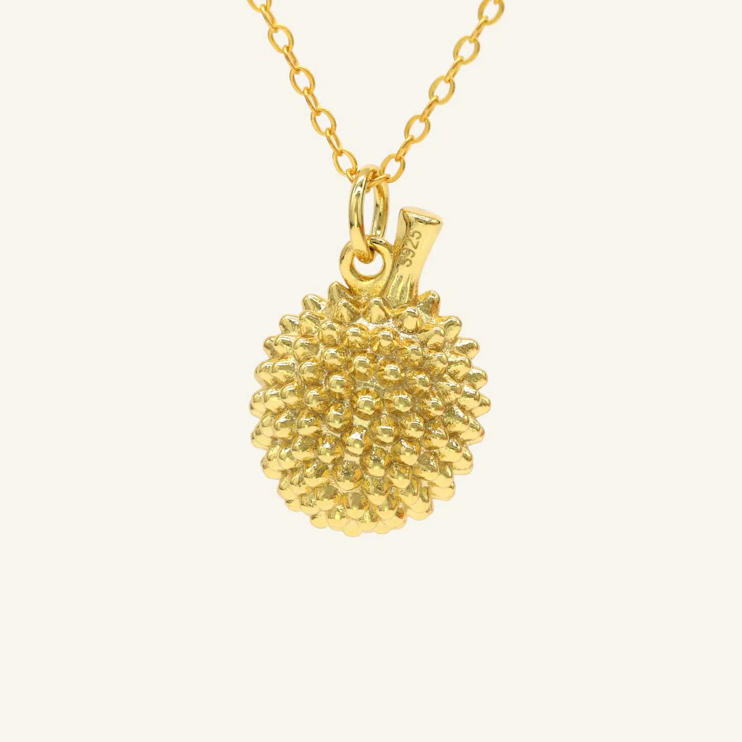 Durian Citrine Necklace Yellow Gold Back