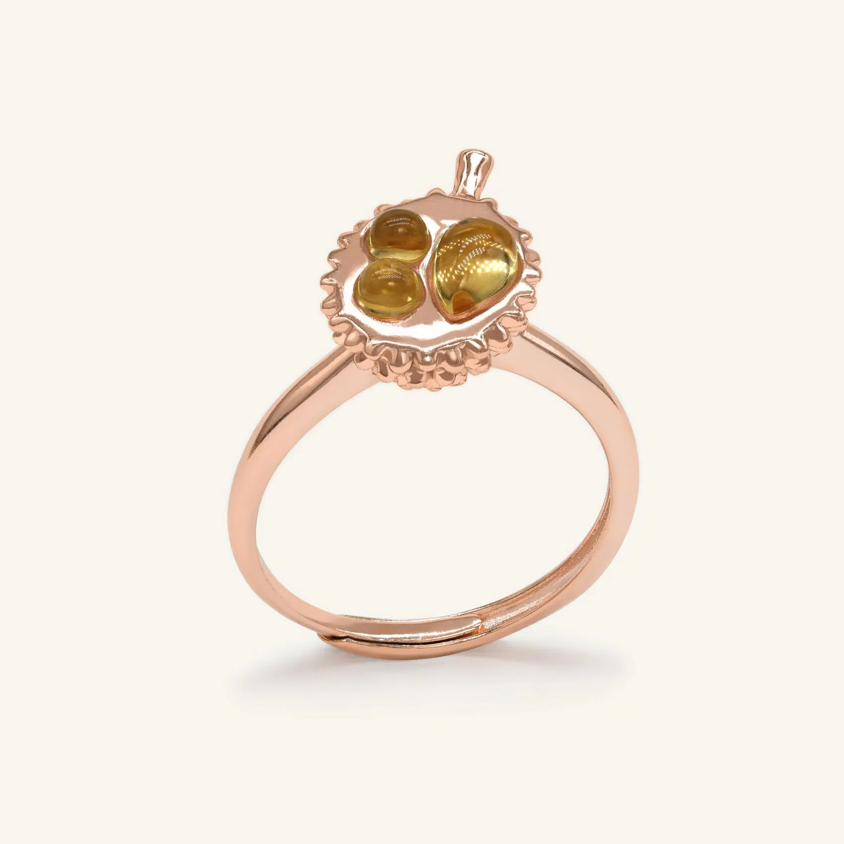 Durian Citrine Ring Rose Gold