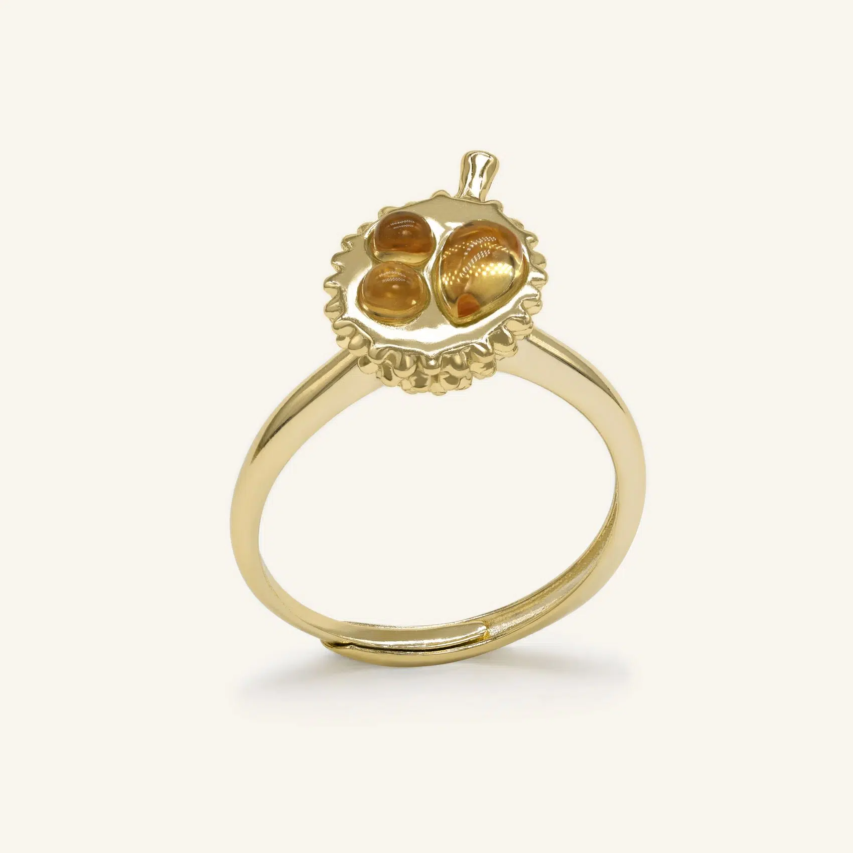 Durian Citrine Ring Yellow Gold