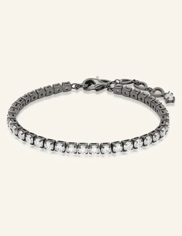 Elate Moissanite Tennis Bracelet Black Gold