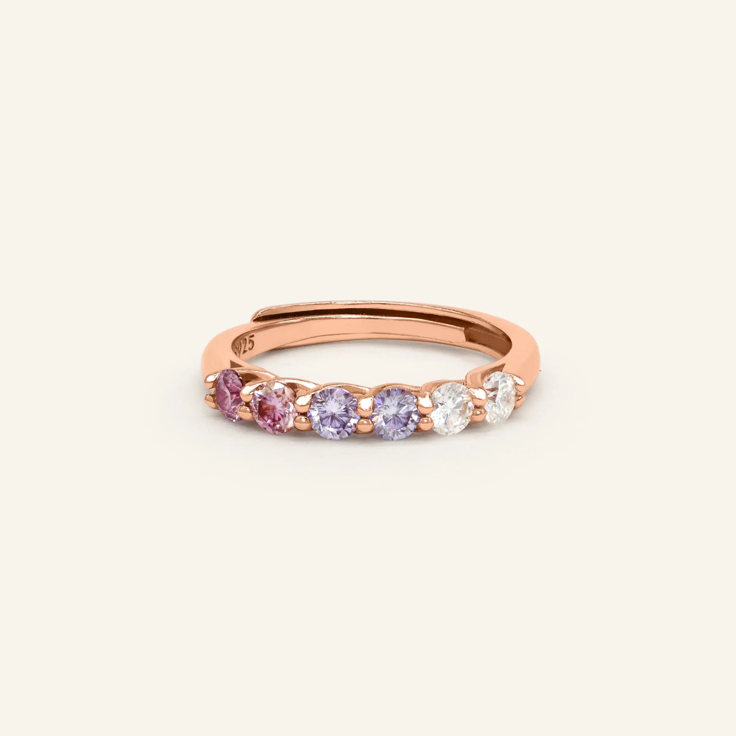 Entwine Eternity Band by ElateCotton Candy Rose Gold Vermeil scaled