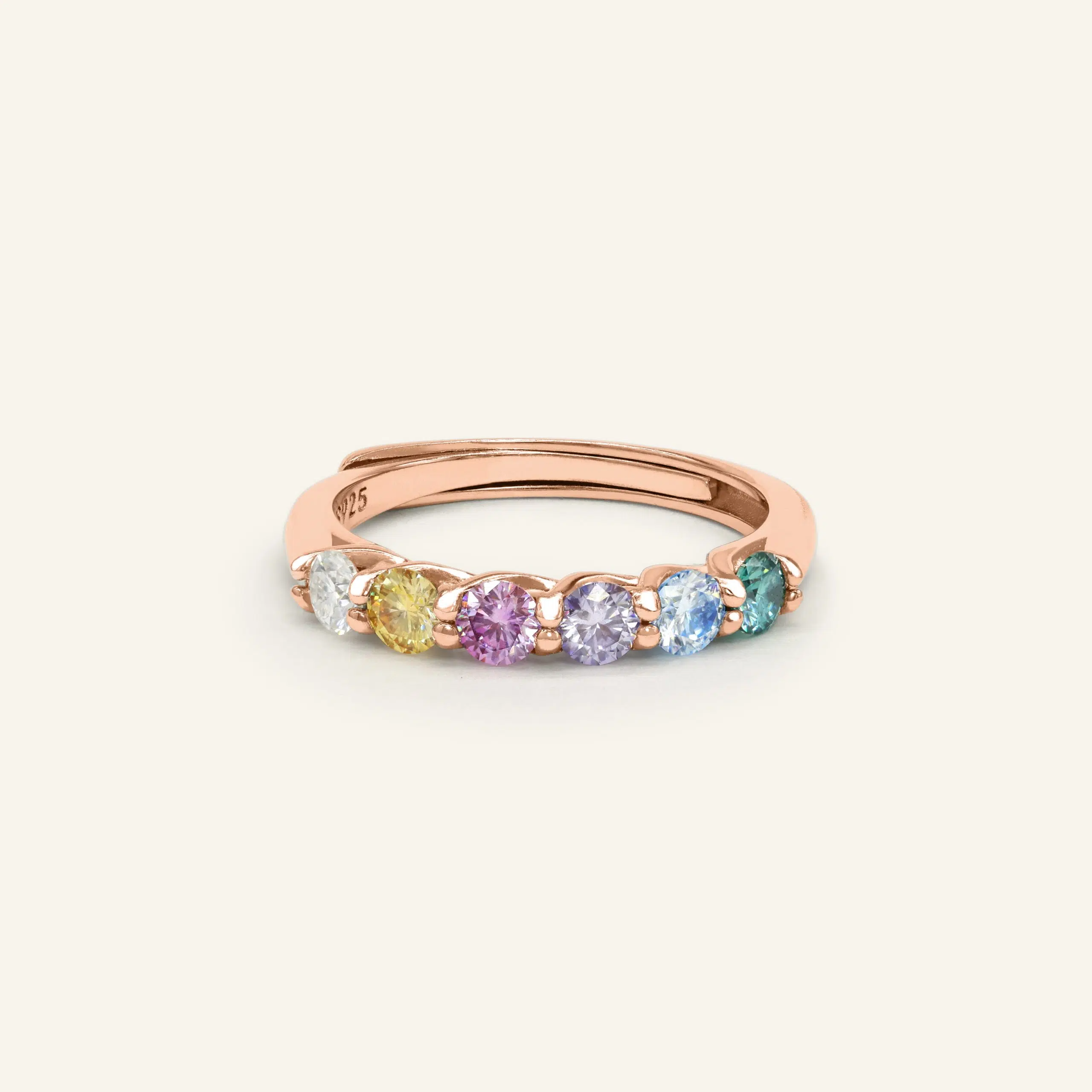 Entwine Eternity Band by ElatePastel Rainbow Rose Gold Vermeil scaled