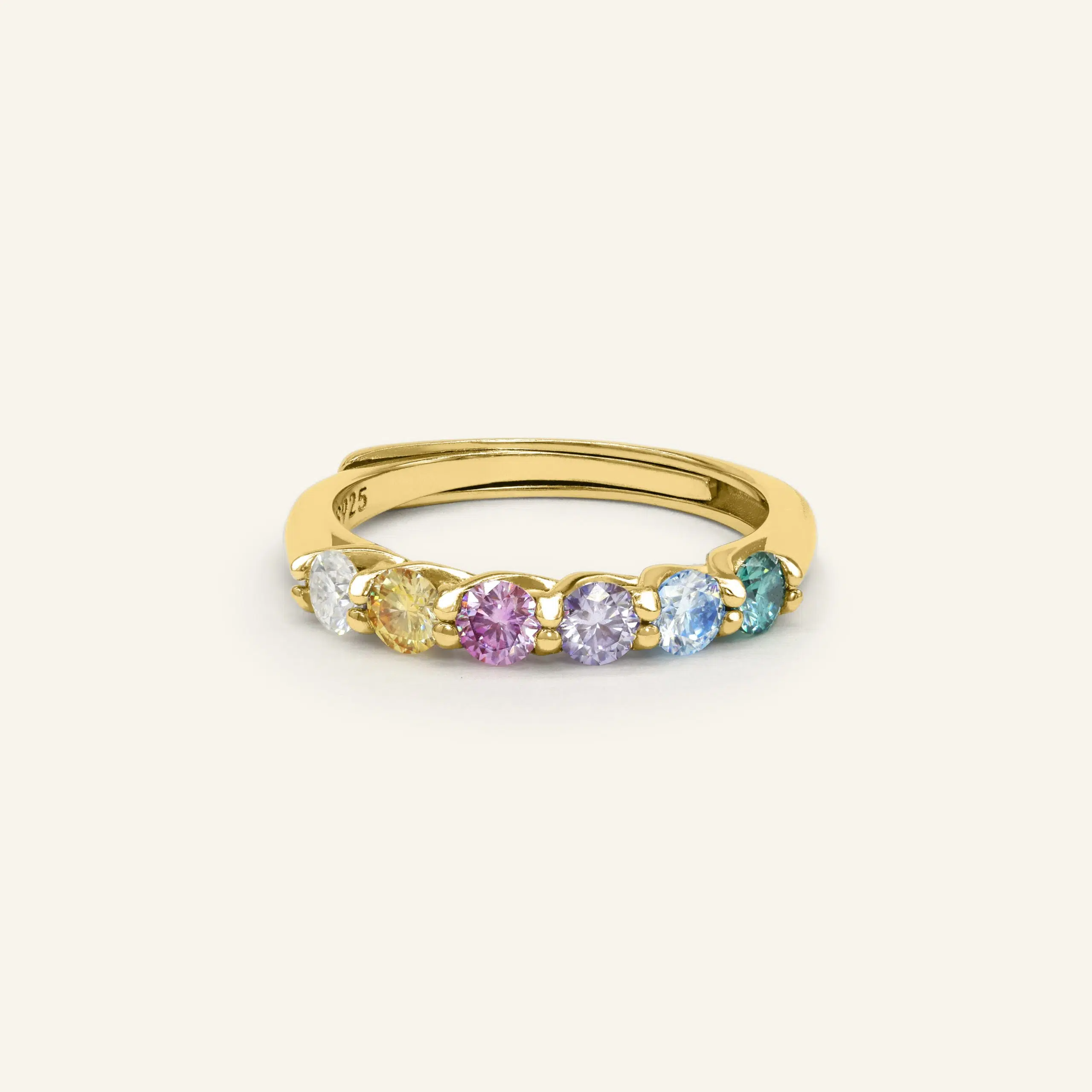 Entwine Eternity Band by ElatePastel Rainbow Yellow Gold Vermeil scaled
