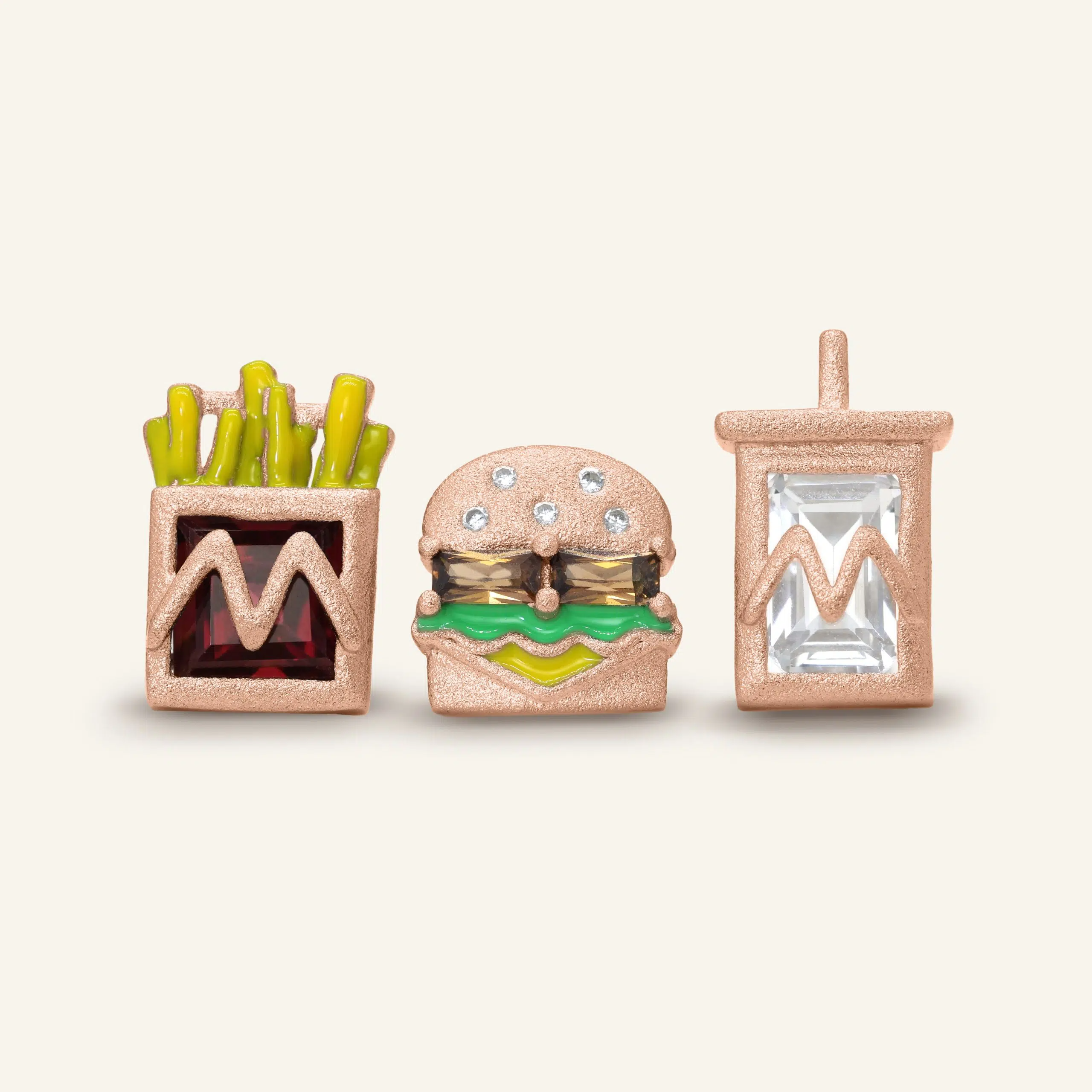 Extra Value Meal Studs Matt Rose Gold scaled