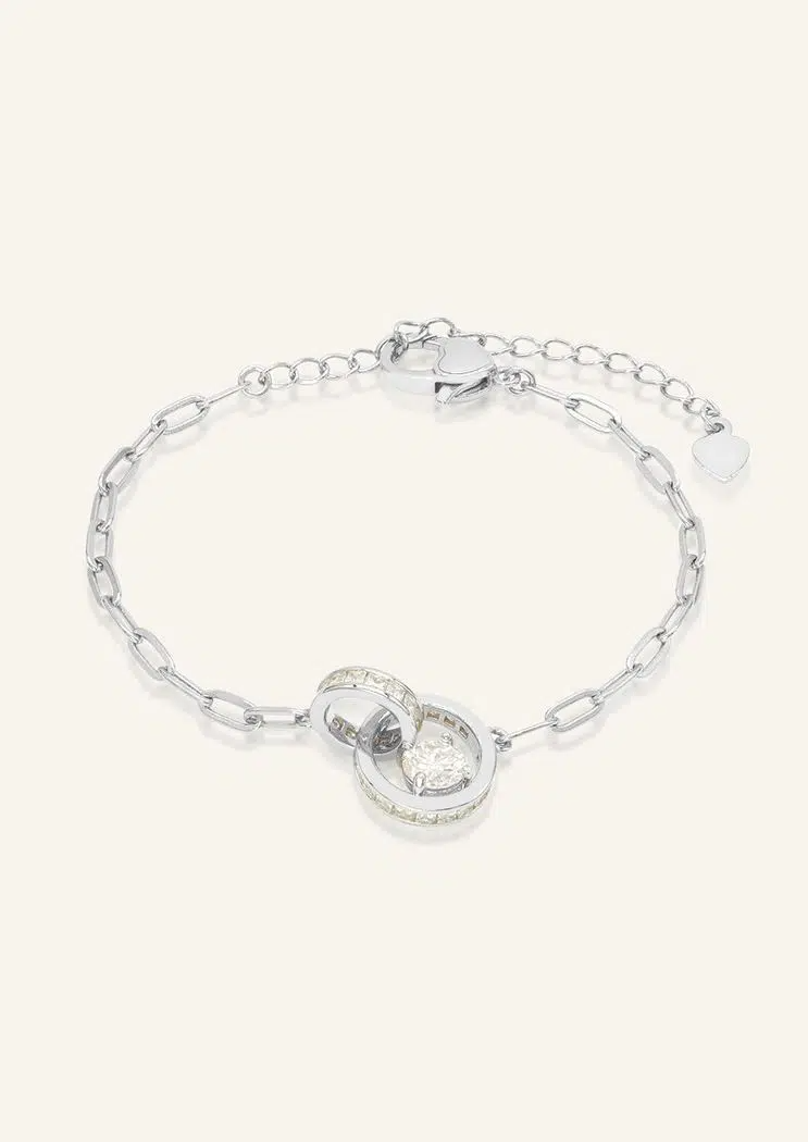 Interlocking Rings Bracelet – Silver