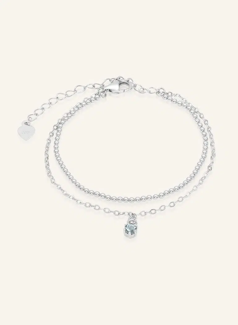 Petite Layering Bracelet Spinel – Silver