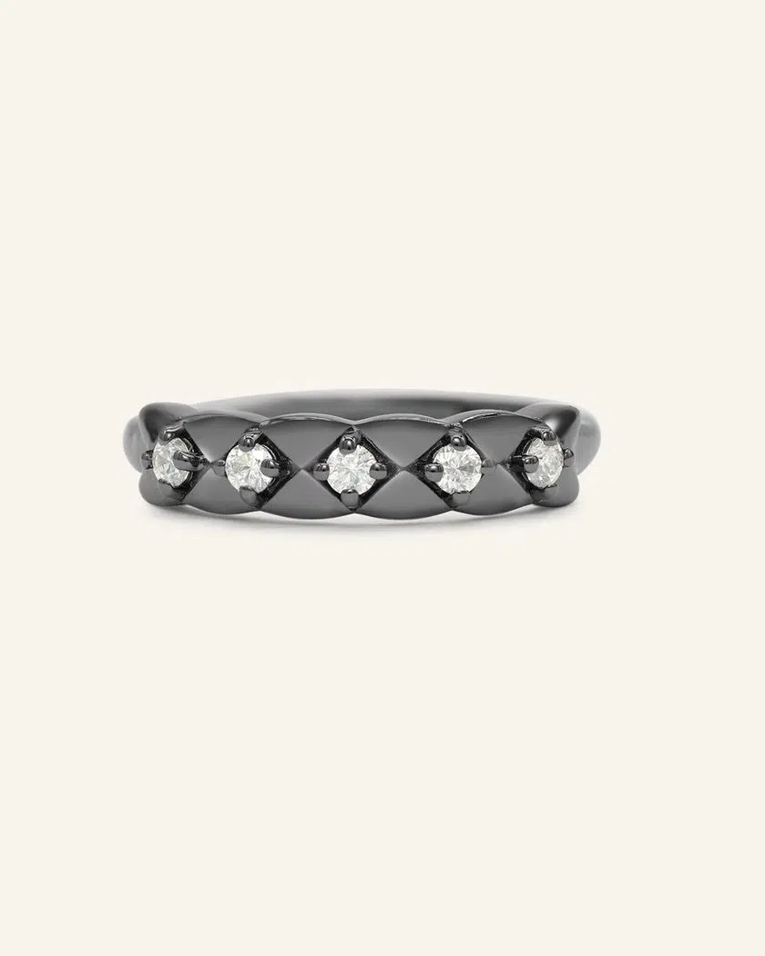 Quilted Band Black Gold