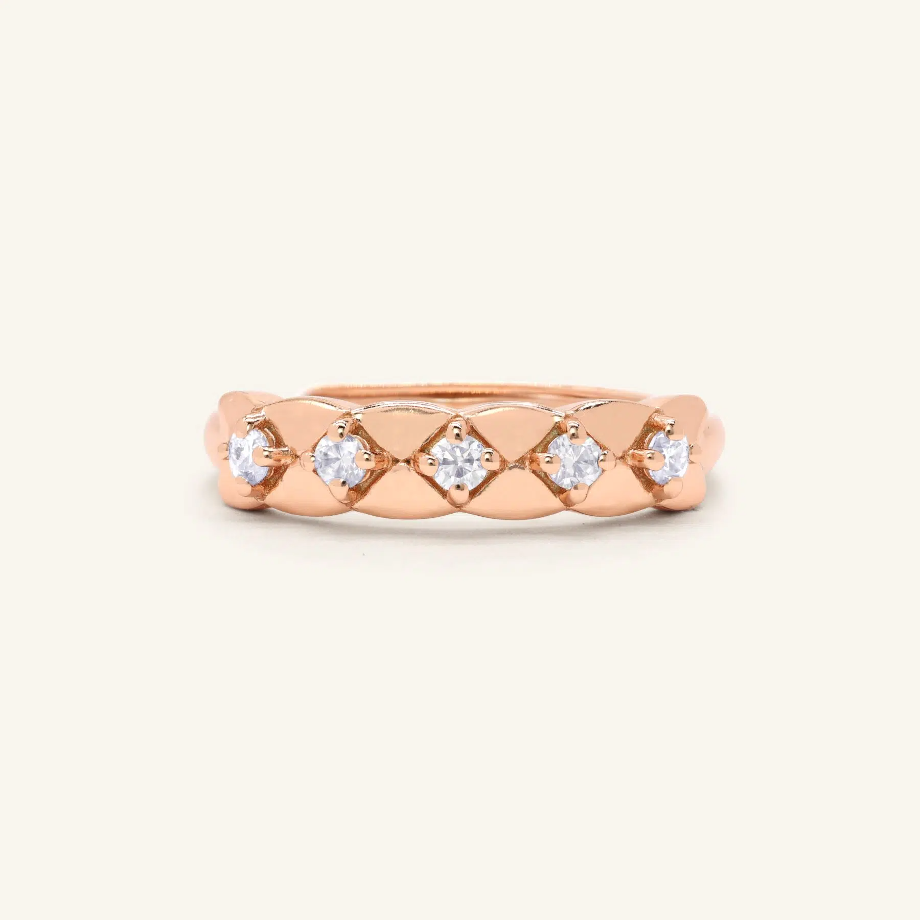 Quilted Ring by Elate Rose Gold Vermeil