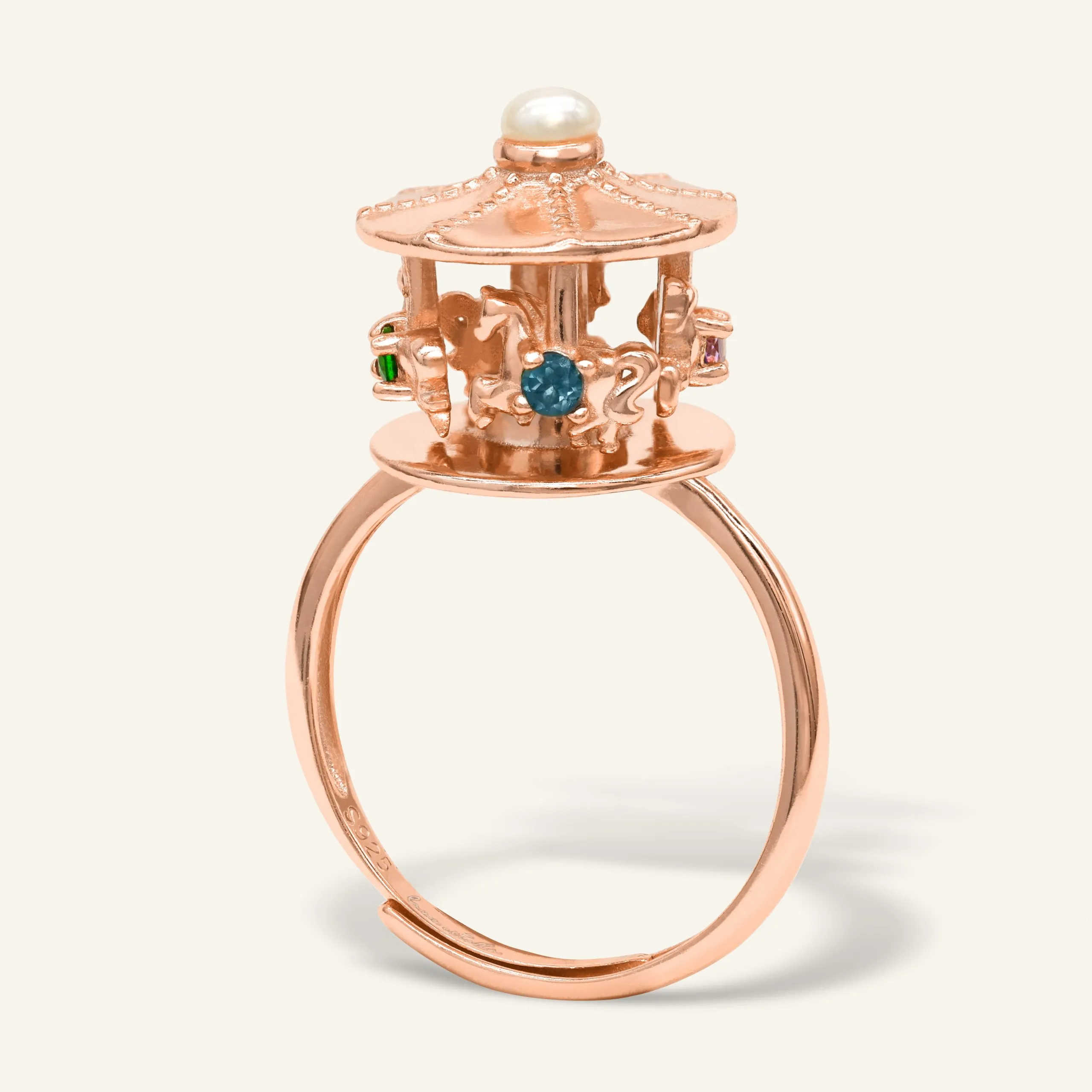 Rose Gold Spinning Carousel Ring