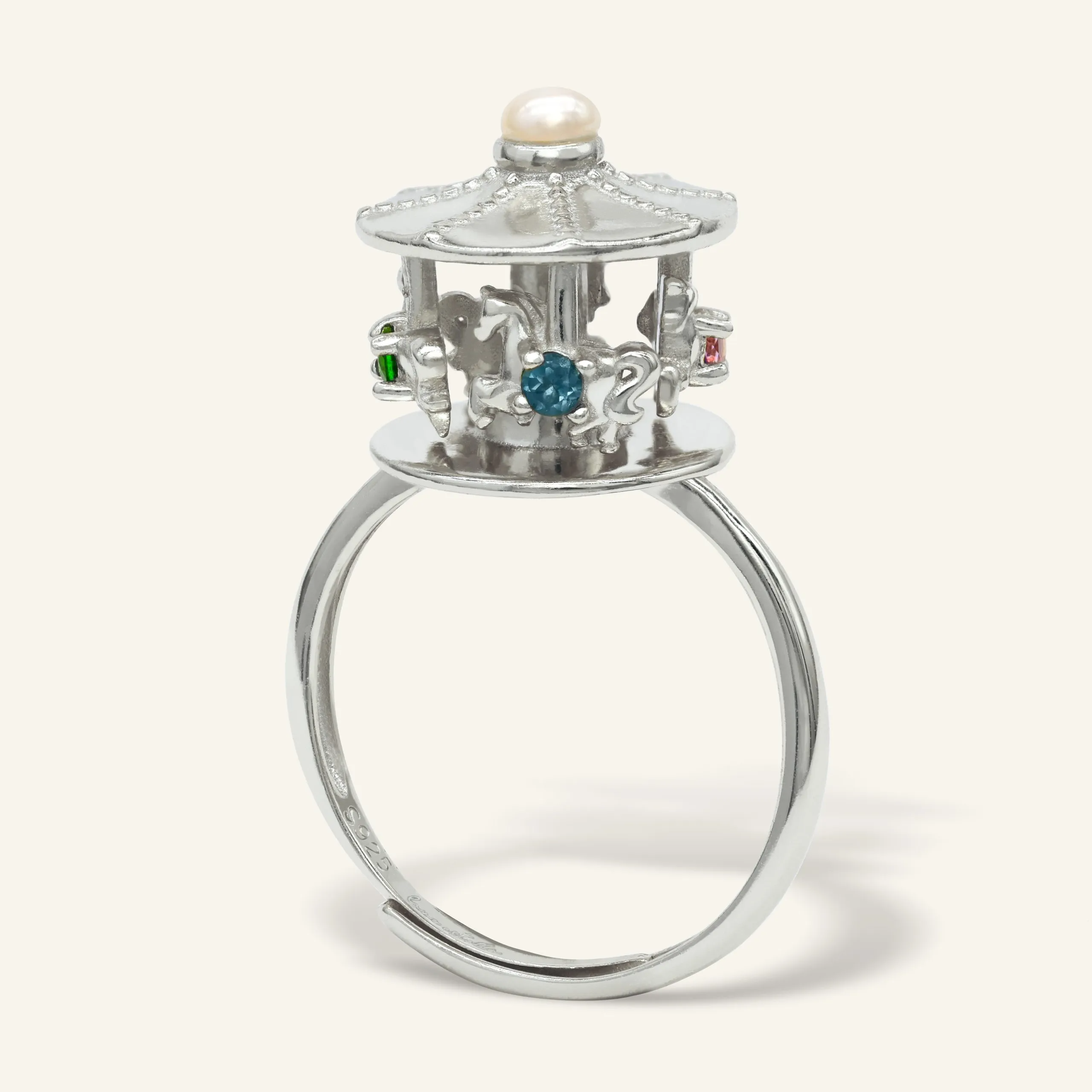 Silver Spinning Carousel Ring