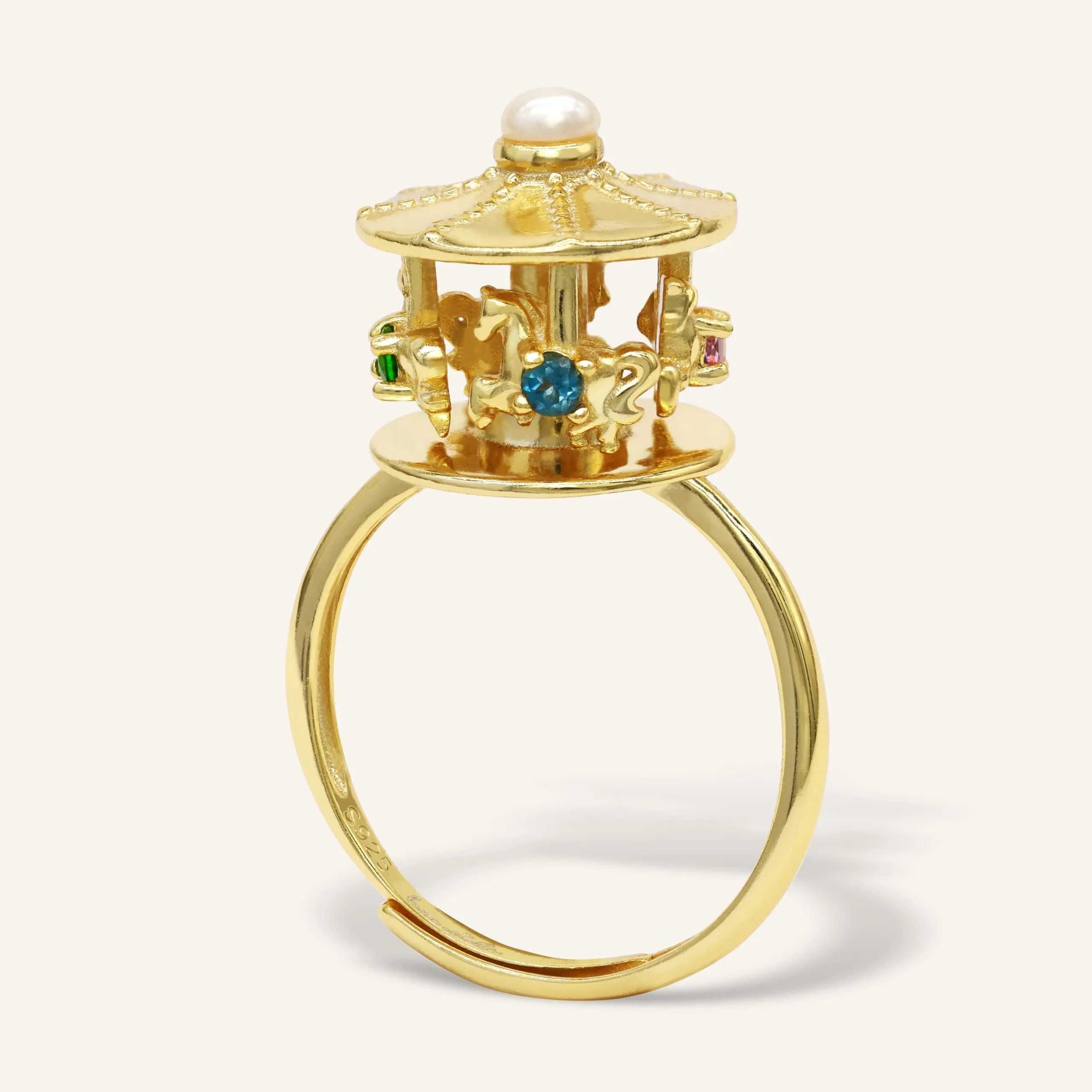 Yellow Gold Spinning Carousel Ring