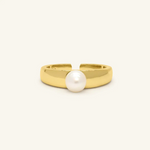 Thick Pearl Band Yellow Gold