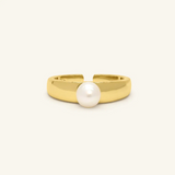 Thick Pearl Band Yellow Gold