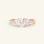 Trilogy Moissanite Ring Rose Gold1