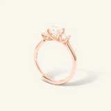 Trilogy Moissanite Ring Rose Gold2