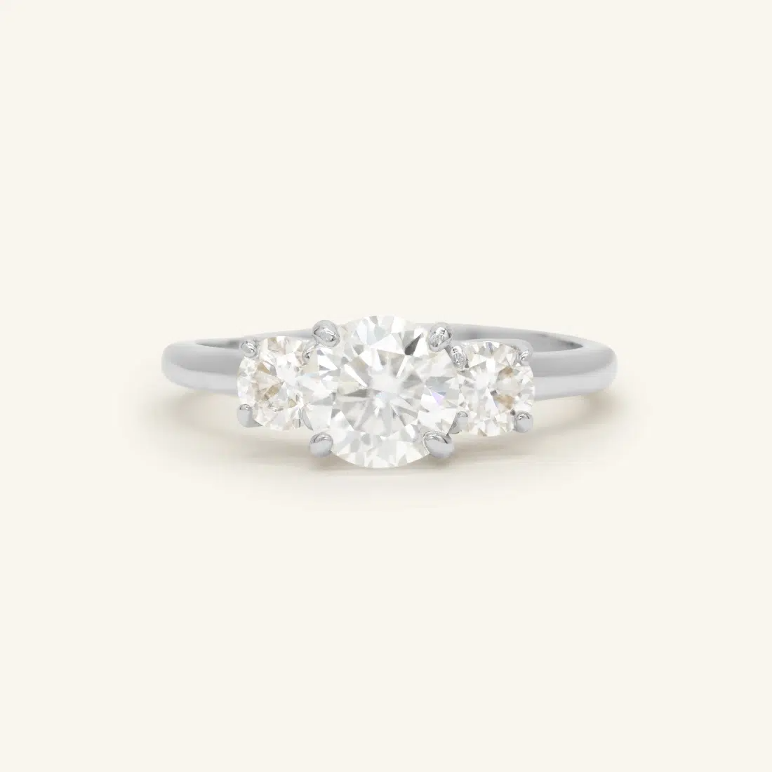Trilogy Moissanite Ring Silver1