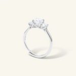 Trilogy Moissanite Ring Silver2