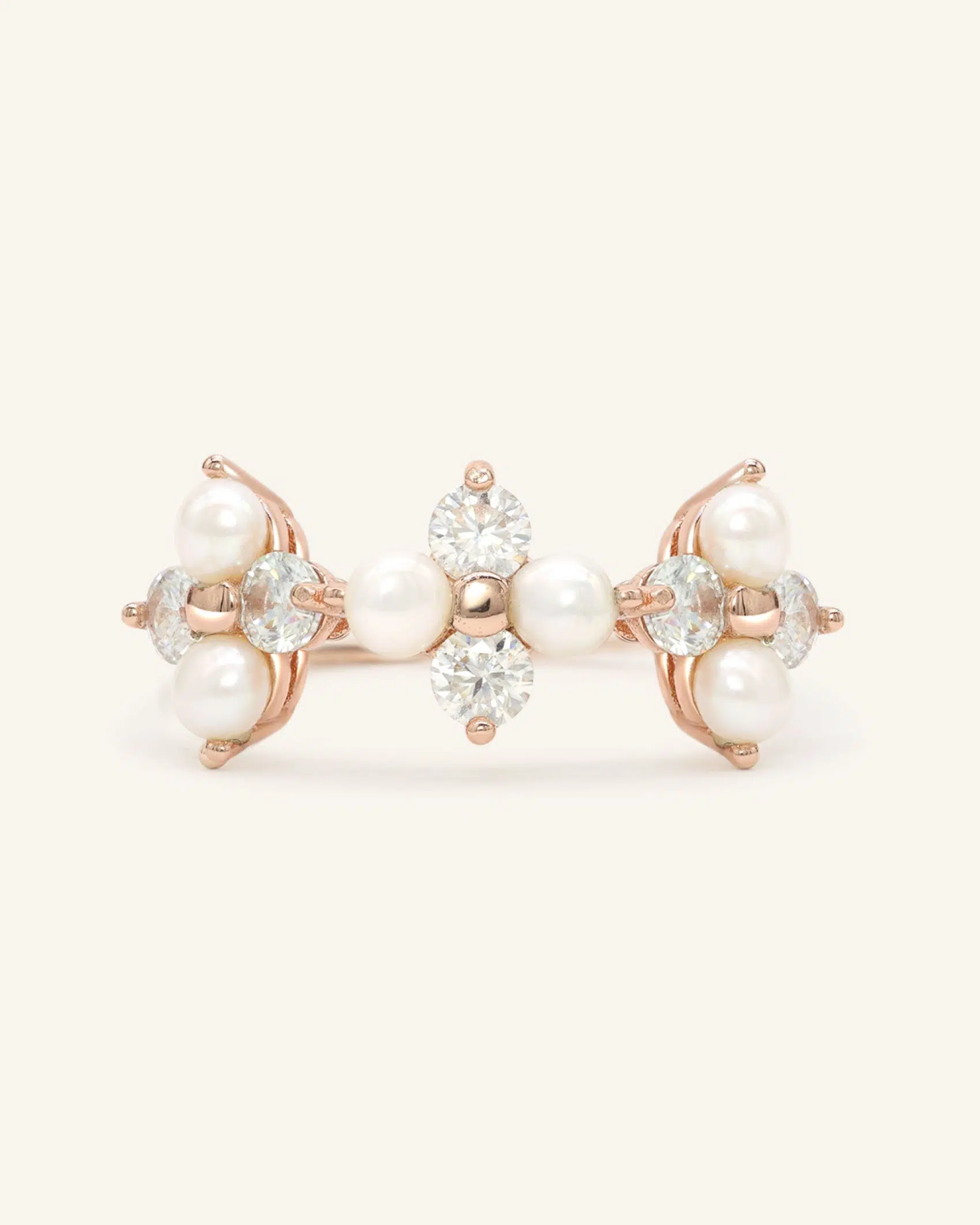 Trinity Clover Ring Rose Gold