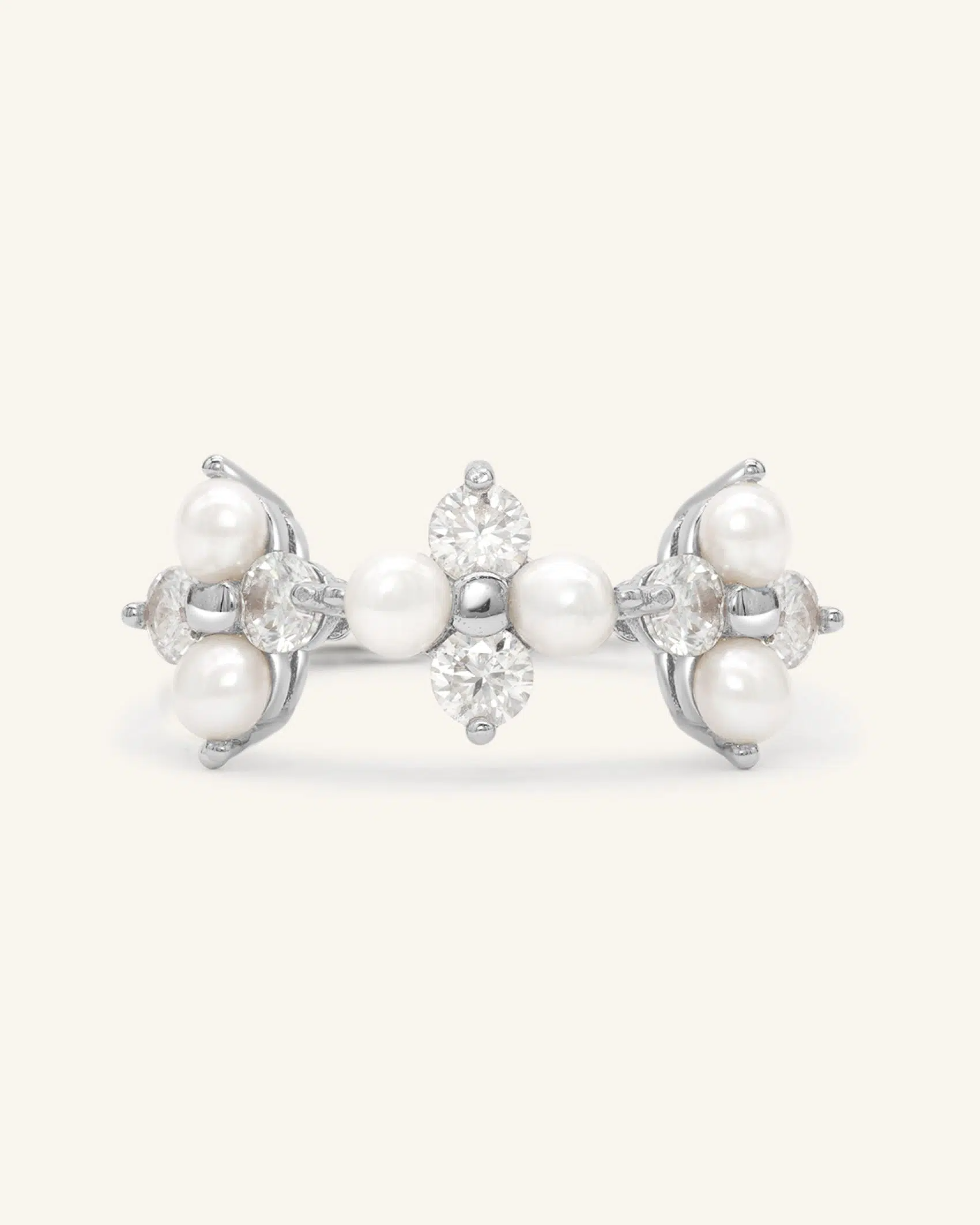 Trinity Clover Ring Silver