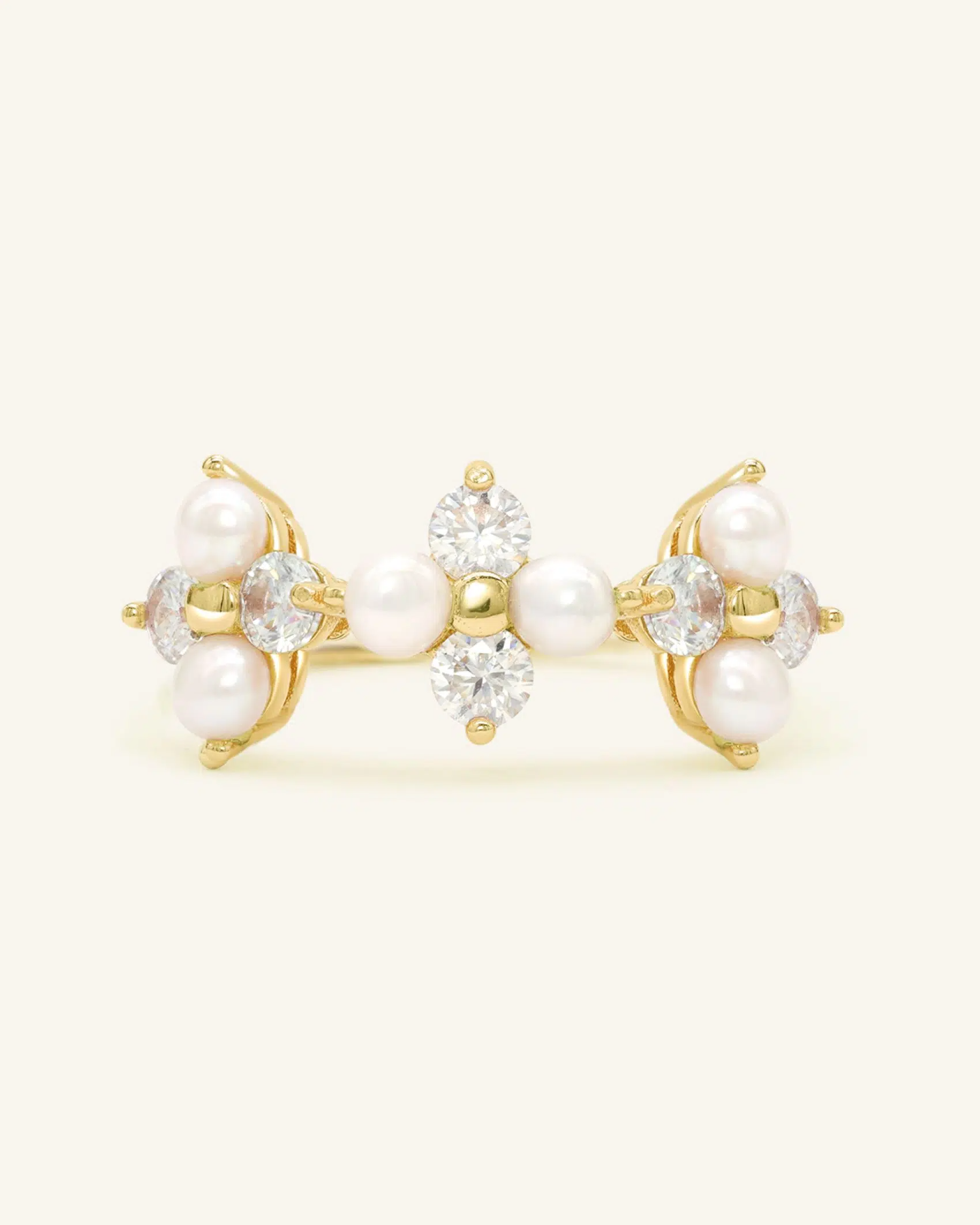 Trinity Clover Ring Yellow Gold